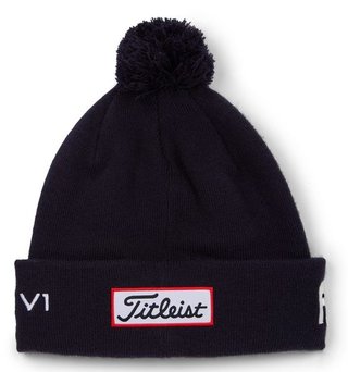 Titleist Tour Pom Pom unisex vintermössa, navy/white