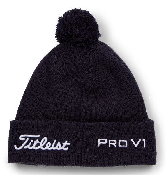Titleist Tour Pom Pom unisex vintermössa, navy/white