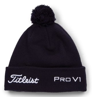 Titleist Tour Pom Pom unisex vintermössa, navy/white