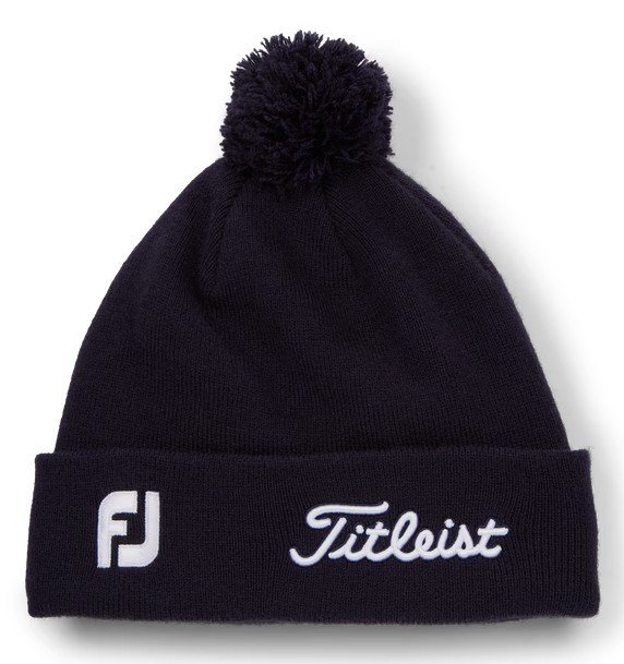 Titleist Tour Pom Pom unisex vintermössa, navy/white