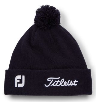 Titleist Tour Pom Pom unisex vintermössa, navy/white