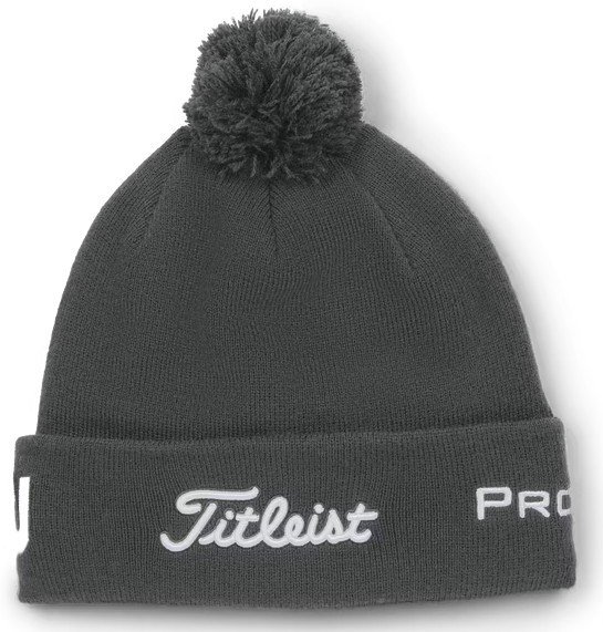 Titleist Tour Pom Pom unisex vintermössa, charcoal/white