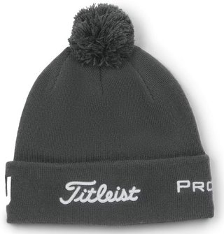 Titleist Tour Pom Pom unisex vintermössa, charcoal/white