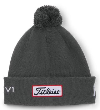 Titleist Tour Pom Pom unisex vintermössa, charcoal/white