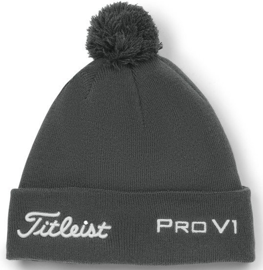 Titleist Tour Pom Pom unisex vintermössa, charcoal/white