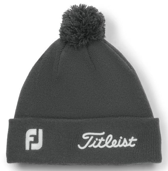 Titleist Tour Pom Pom unisex vintermössa, charcoal/white