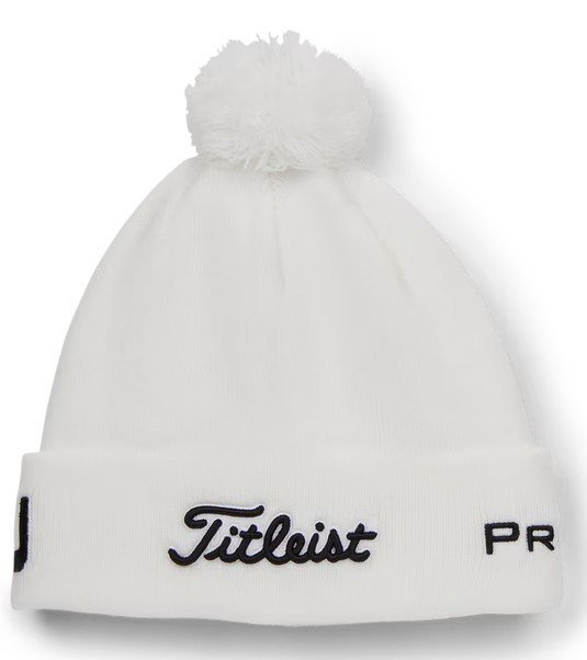 Titleist Tour Pom Pom unisex vintermössa, vit/svart