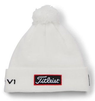 Titleist Tour Pom Pom unisex vintermössa, vit/svart