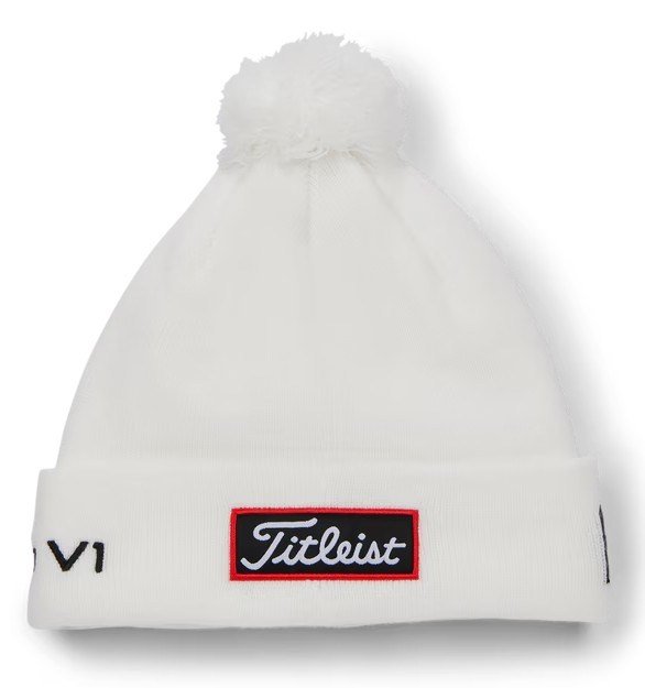 Titleist Tour Pom Pom unisex vintermössa, vit/svart