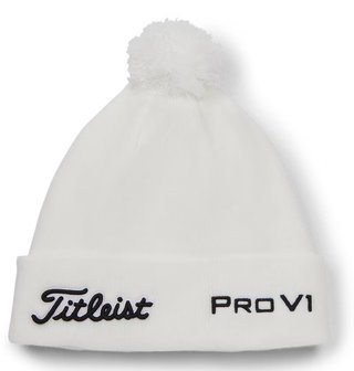 Titleist Tour Pom Pom unisex vintermössa, vit/svart