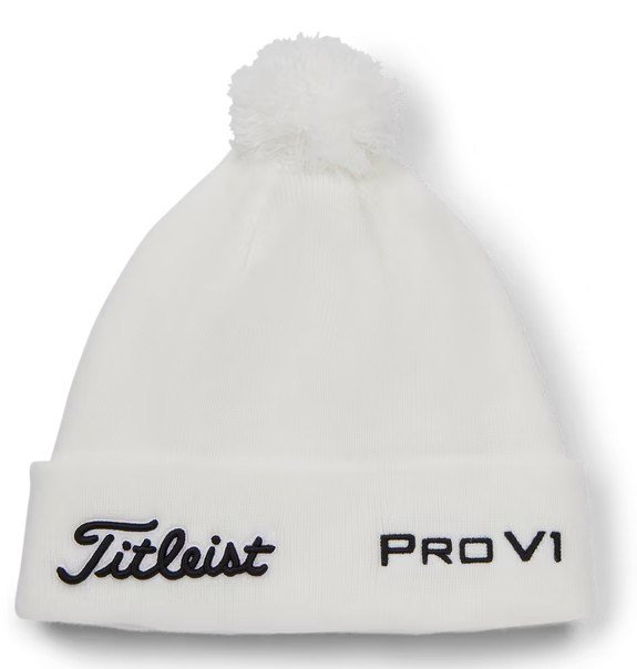 Titleist Tour Pom Pom unisex vintermössa, vit/svart