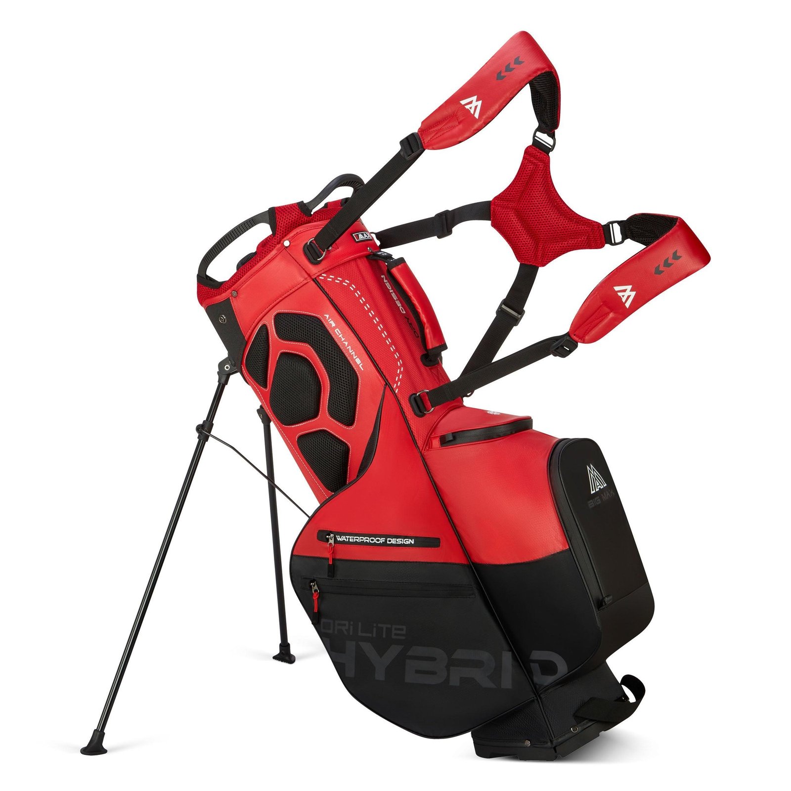 Big Max Dri Lite Hybrid Plus stand bag, röd/svart