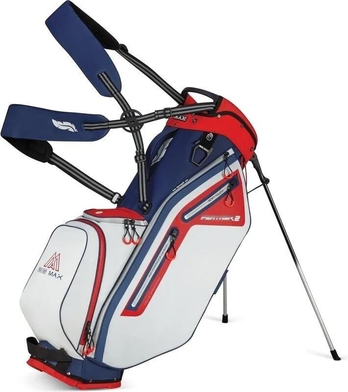 Big Max Dri Lite Feather 2 stand bag, steel blue/red/white