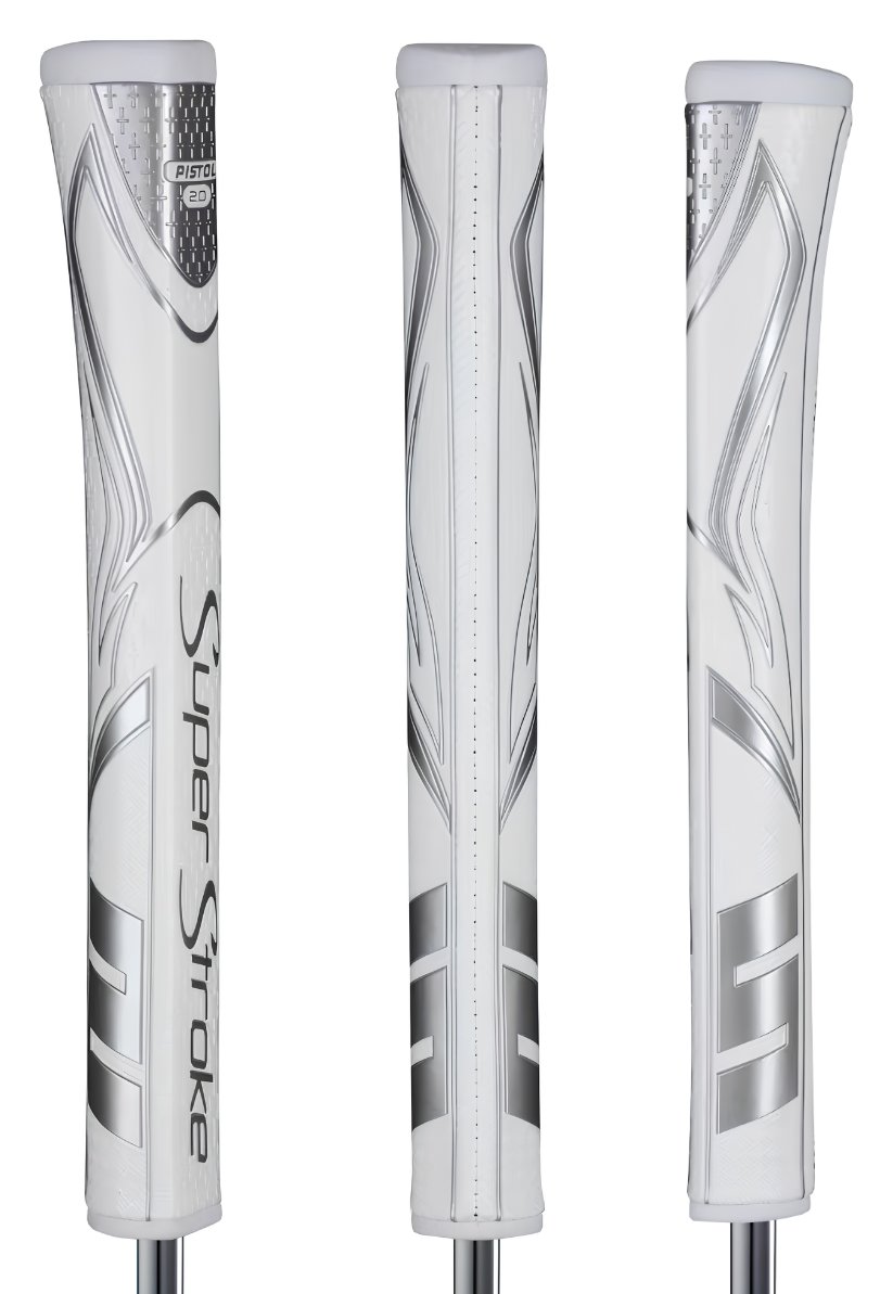 SuperStroke Zenergy Pistol GT 2.0 putter grip, vit/silver