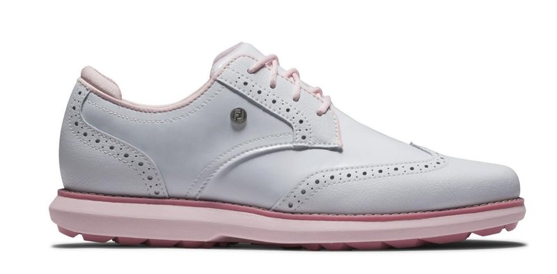 FootJoy FootJoy Traditions Spikeless damgolfsko, vit/rosa
