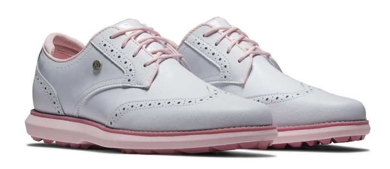 FootJoy FootJoy Traditions Spikeless damgolfsko, vit/rosa