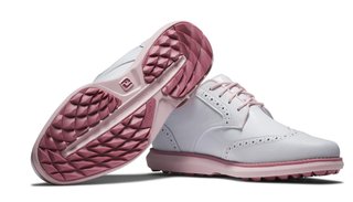 FootJoy FootJoy Traditions Spikeless damgolfsko, vit/rosa