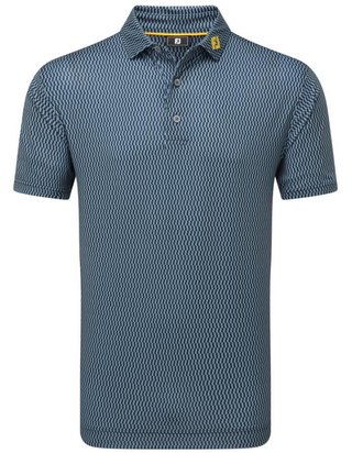 FootJoy Wiggle Print Lisle herr polo, navy/grå/vit