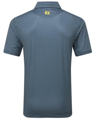 FootJoy Wiggle Print Lisle herr polo, navy/grå/vit