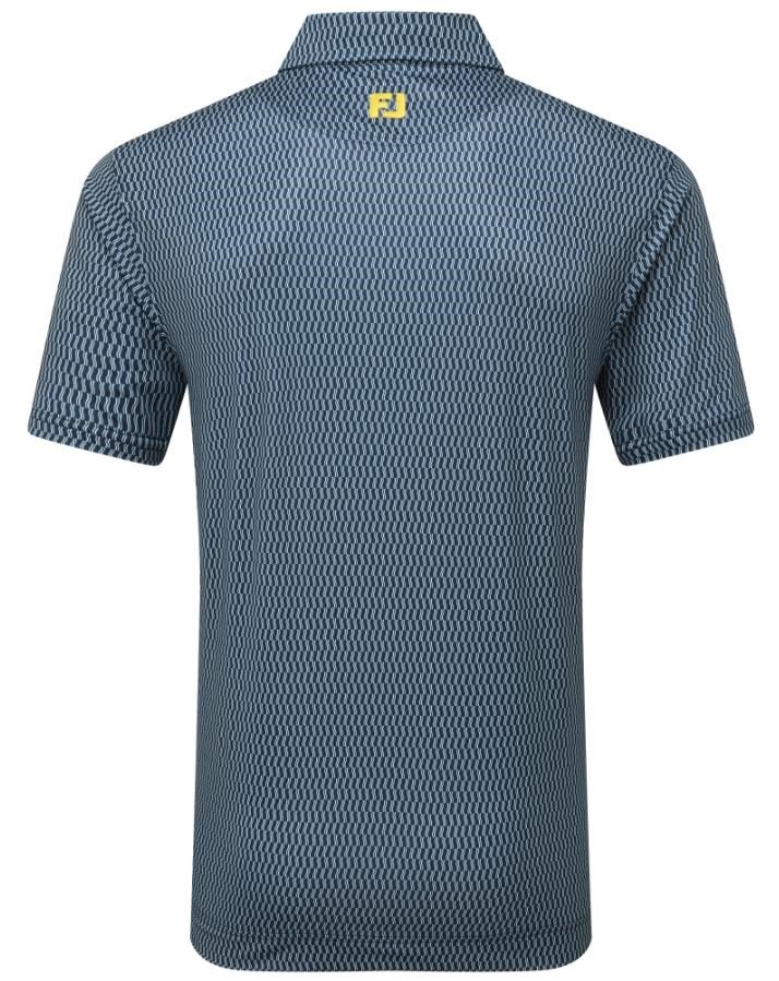 FootJoy Wiggle Print Lisle herr polo, navy/grå/vit