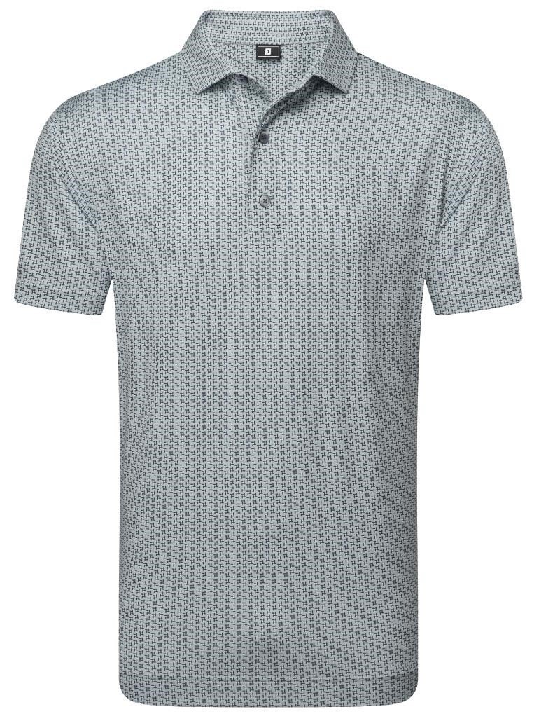 FootJoy Houndstooth Geo Lisle herr polo, grå