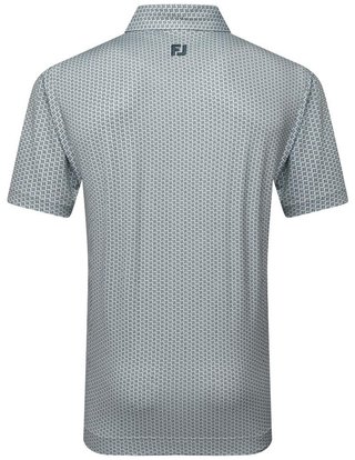 FootJoy Houndstooth Geo Lisle herr polo, grå