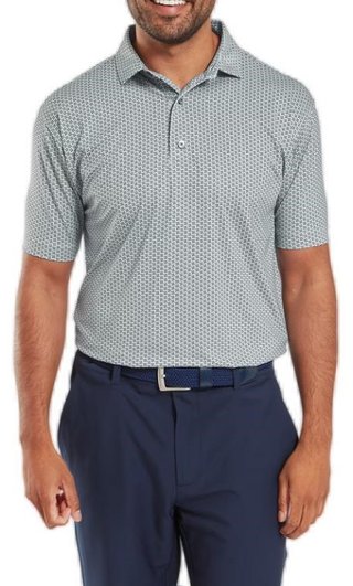 FootJoy Houndstooth Geo Lisle herr polo, grå