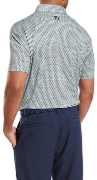 FootJoy Houndstooth Geo Lisle herr polo, grå