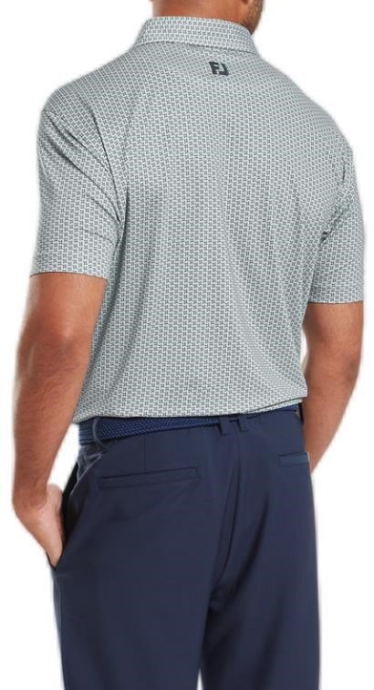 FootJoy Houndstooth Geo Lisle herr polo, grå