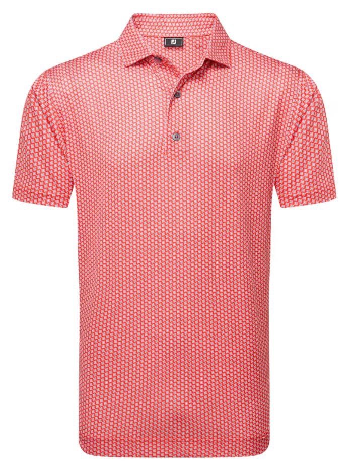 FootJoy Houndstooth Geo Lisle herr polo, hibiscus
