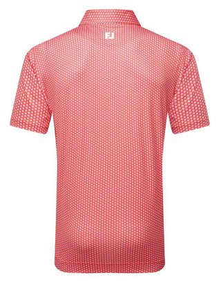 FootJoy Houndstooth Geo Lisle herr polo, hibiscus