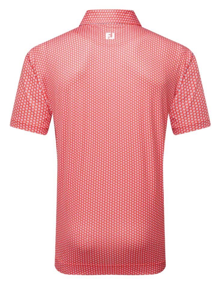 FootJoy Houndstooth Geo Lisle herr polo, hibiscus