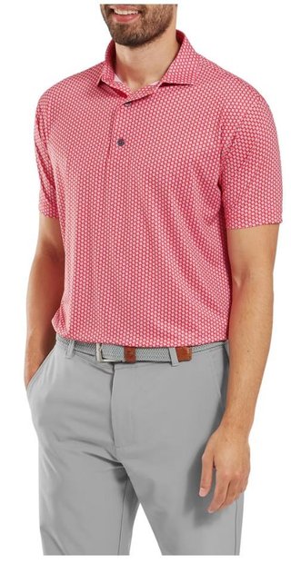 FootJoy Houndstooth Geo Lisle herr polo, hibiscus