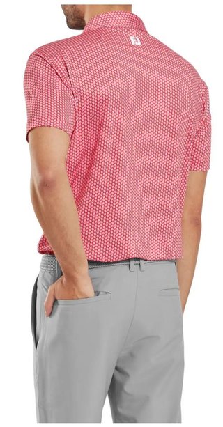 FootJoy Houndstooth Geo Lisle herr polo, hibiscus