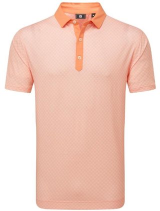 FootJoy Checker Print Lisle herr polo, orange/white