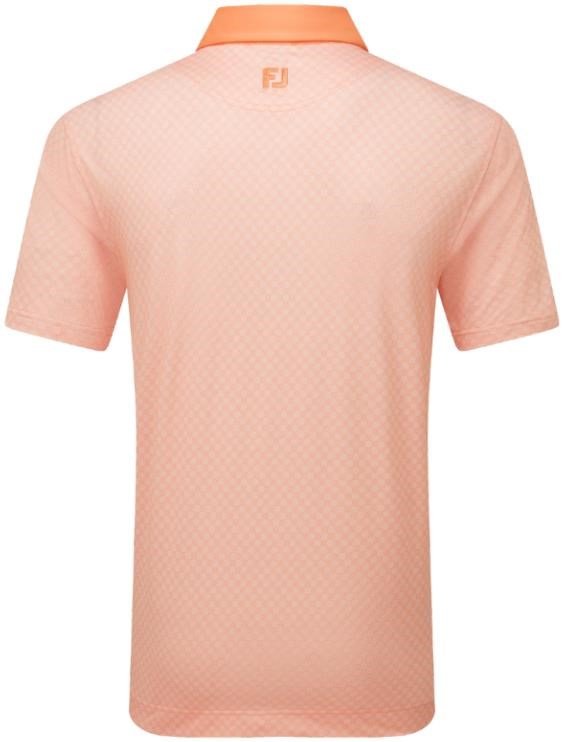 FootJoy Checker Print Lisle herr polo, orange/white
