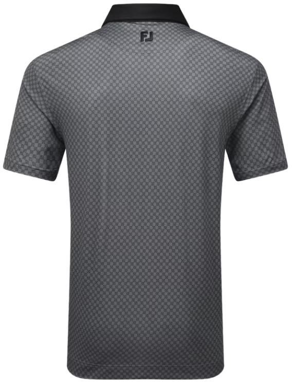 FootJoy Checker Print Lisle herr polo, svart/vit