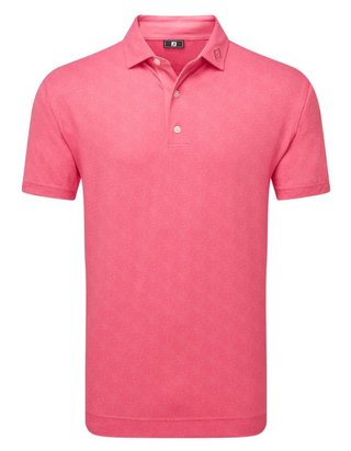FootJoy Speckle Print Pique herr polo, pink lemonade