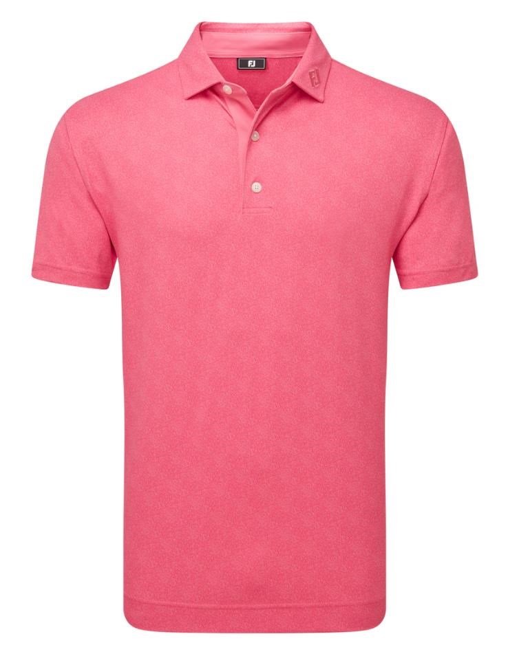 FootJoy Speckle Print Pique herr polo, pink lemonade