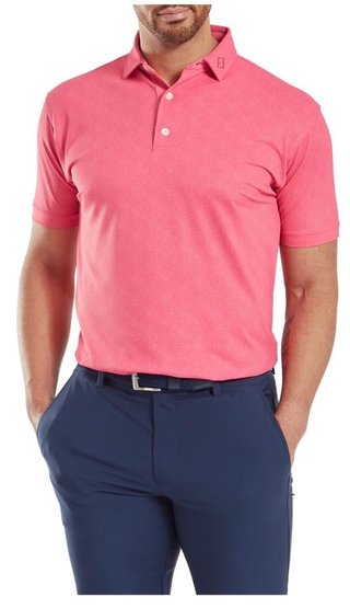 FootJoy Speckle Print Pique herr polo, pink lemonade
