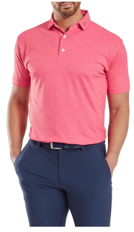 FootJoy Speckle Print Pique herr polo, pink lemonade