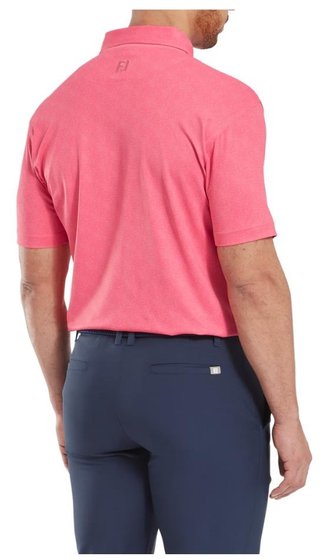FootJoy Speckle Print Pique herr polo, pink lemonade