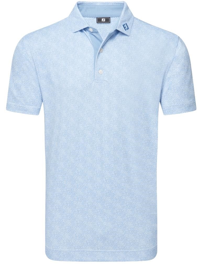 FootJoy Speckle Print Pique herr polo, blue jay/white