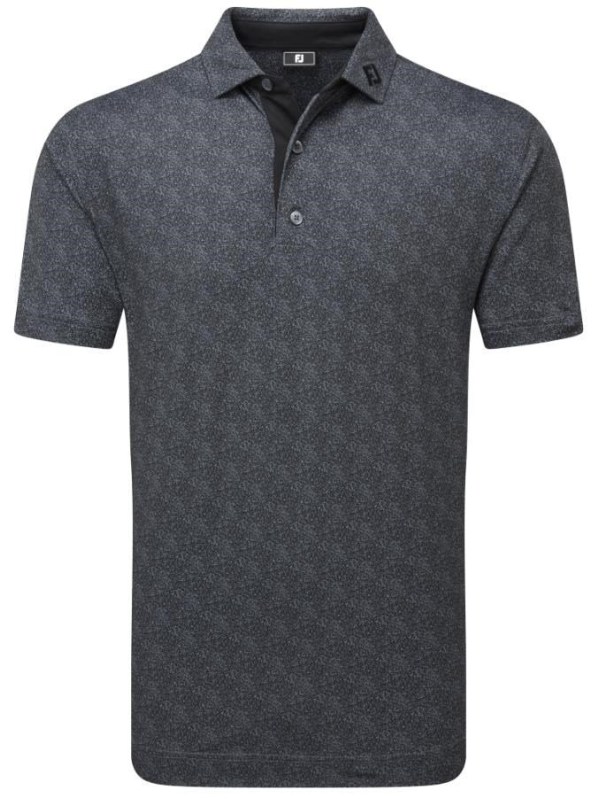 FootJoy Speckle Print Pique herr polo, svart/flint