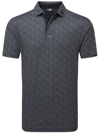 FootJoy Speckle Print Pique herr polo, svart/flint