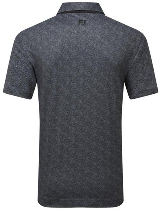 FootJoy Speckle Print Pique herr polo, svart/flint