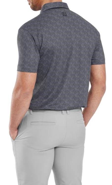 FootJoy Speckle Print Pique herr polo, svart/flint
