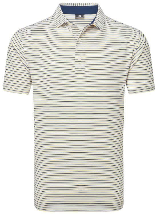 FootJoy Balance Stripe Lisle herr polo, white/navy/grey/taxi