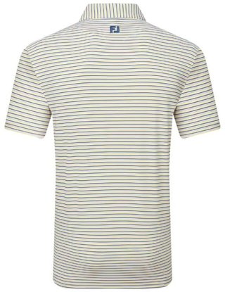 FootJoy Balance Stripe Lisle herr polo, white/navy/grey/taxi