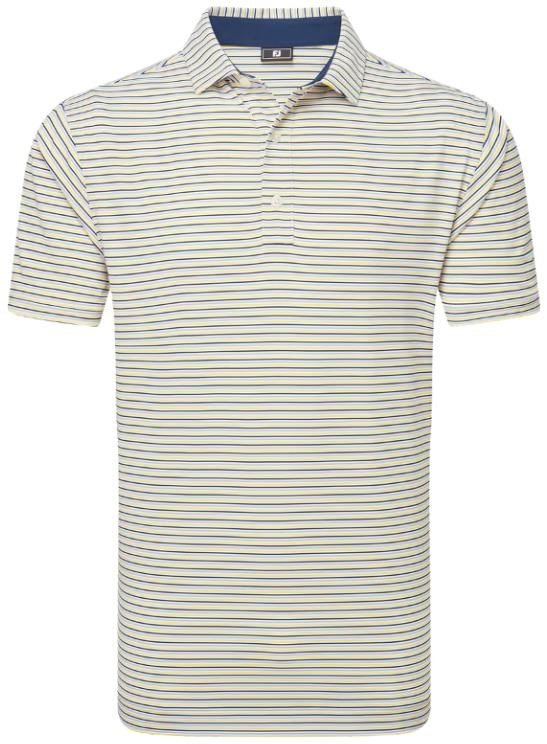 FootJoy Balance Stripe Lisle herr polo, blue jay/white/pistachio/orange